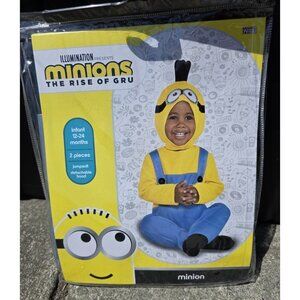 Minions Infant Baby Halloween Costume Size 12-24 Months 2 Pieces Rise of Gru NEW